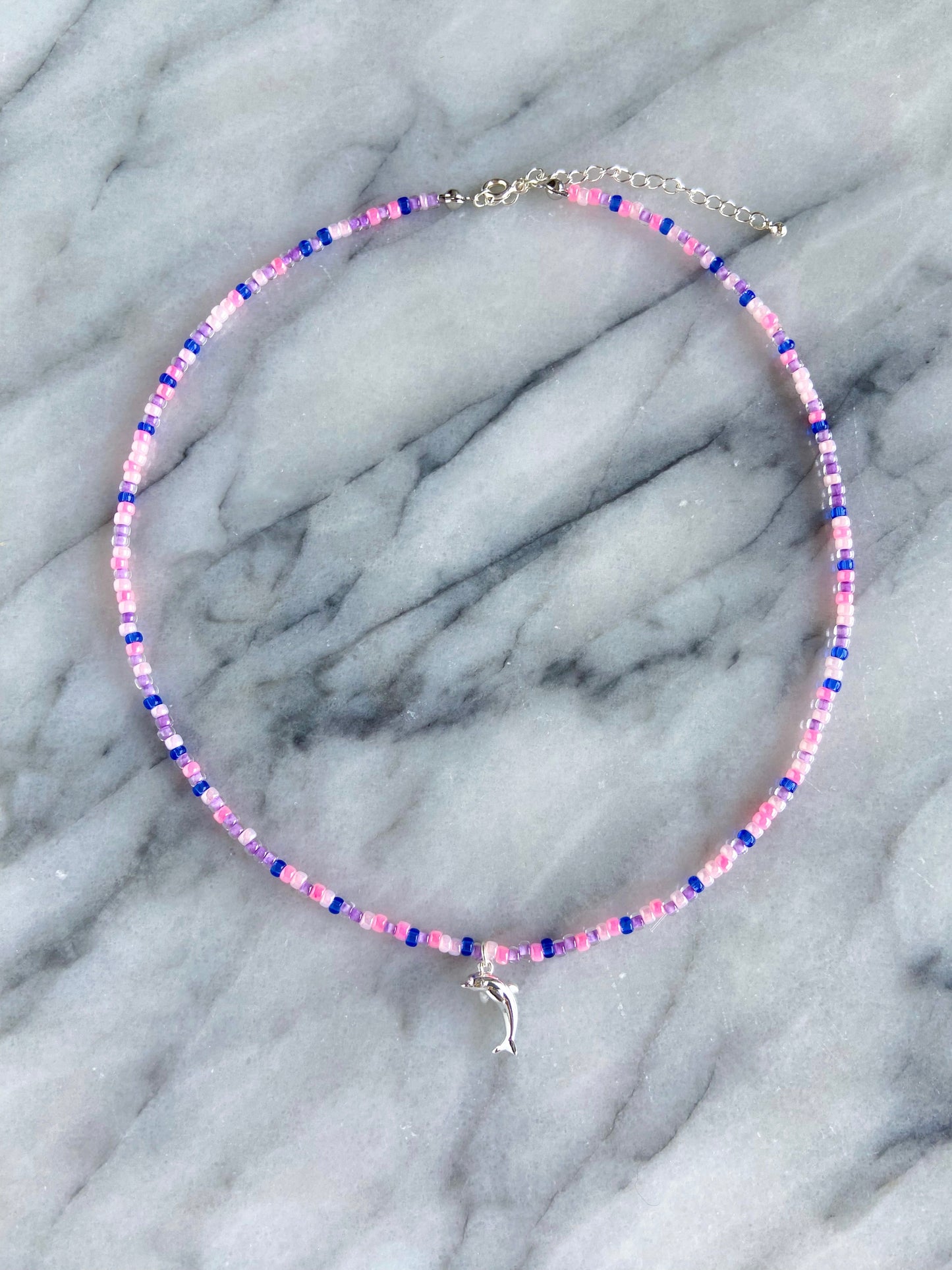 dolphin necklace -silver