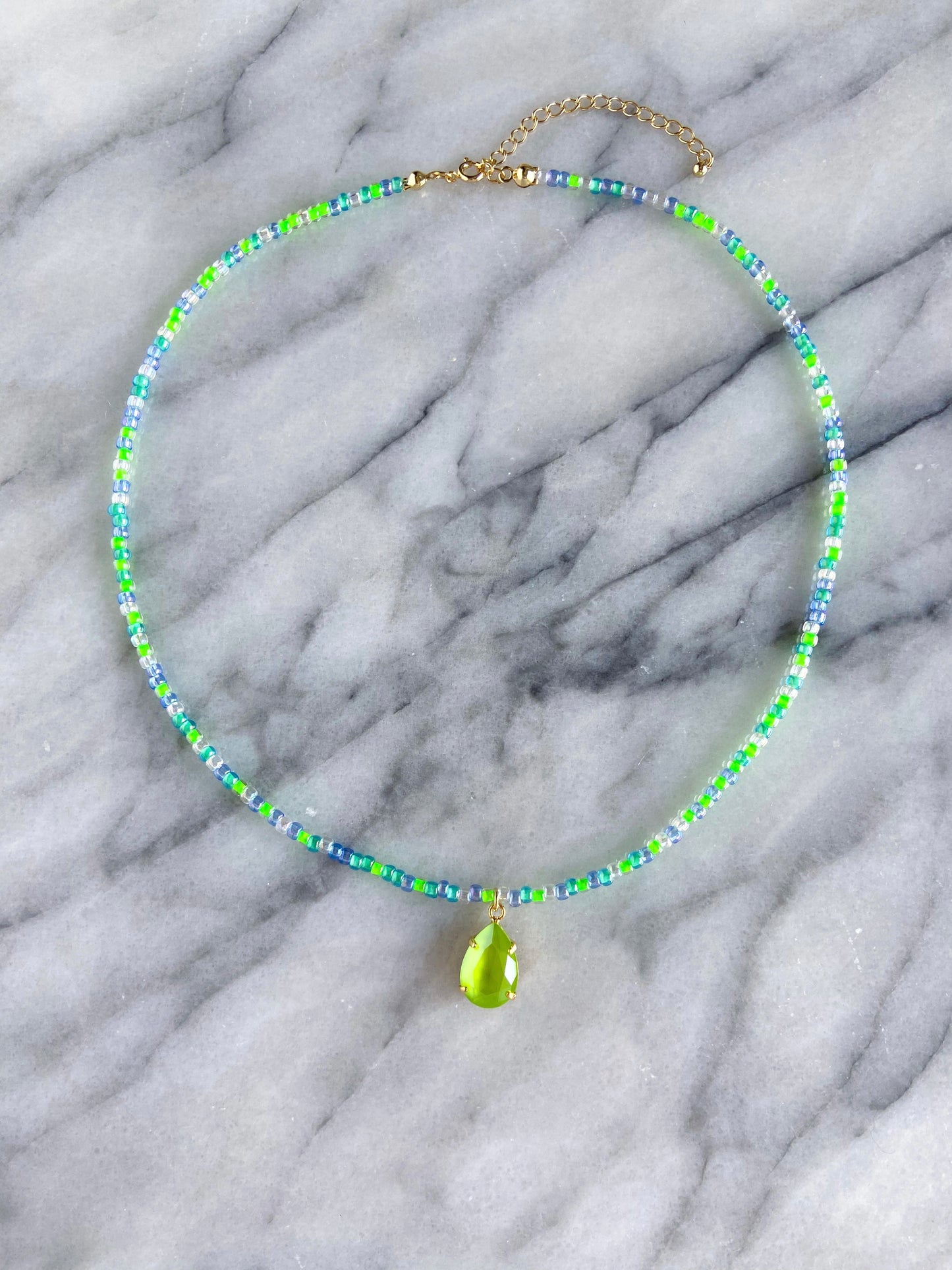 lime necklace -gold
