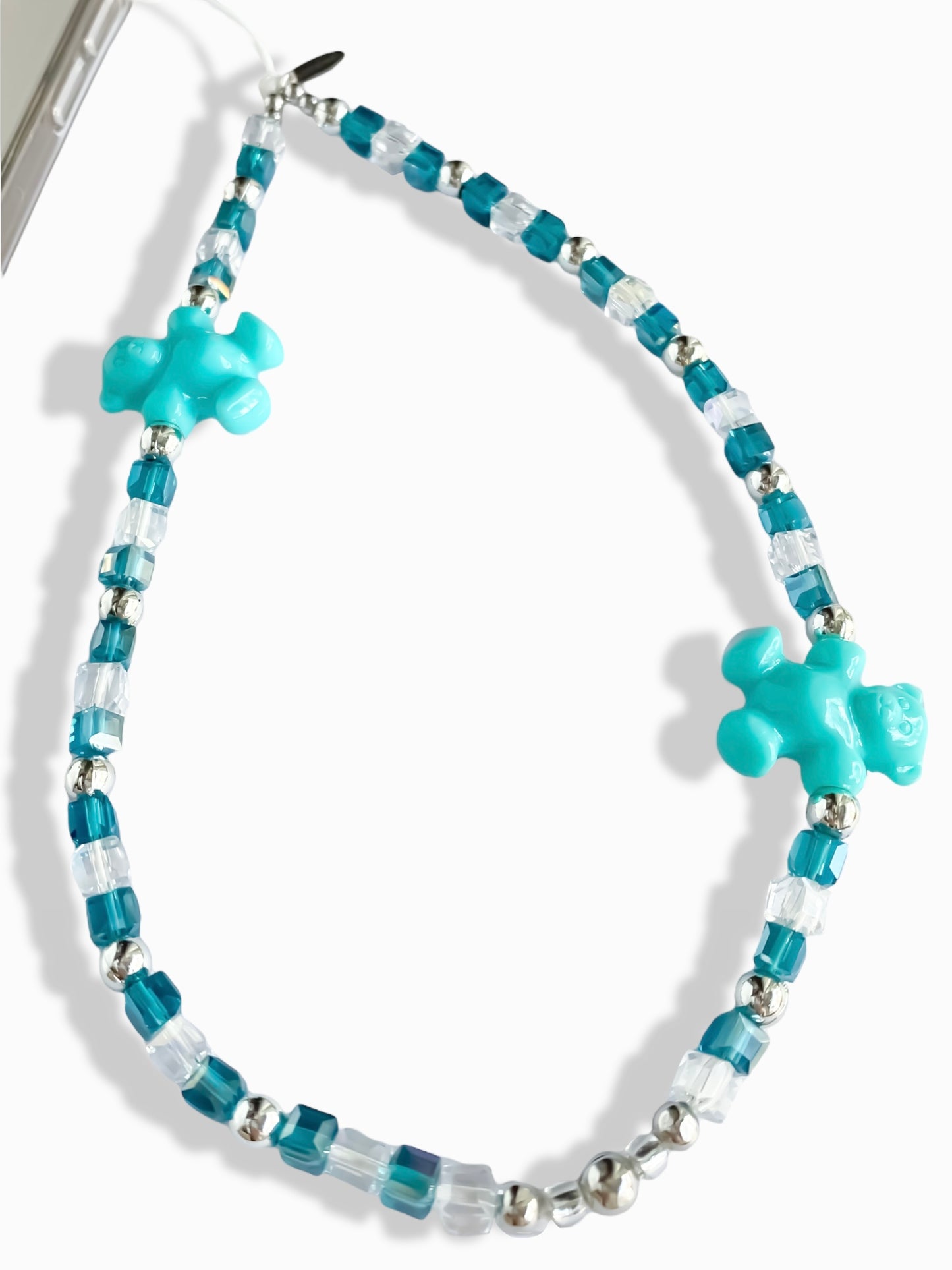 jewel teddy phone strap