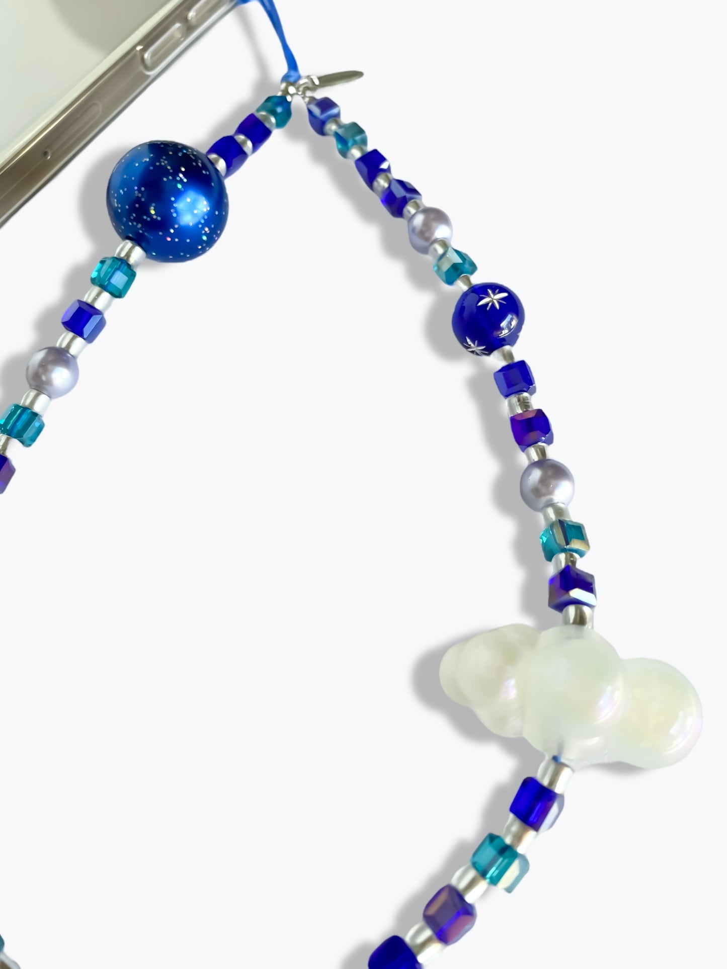 キラキラ夜空 スマホストラップ(蓄光)