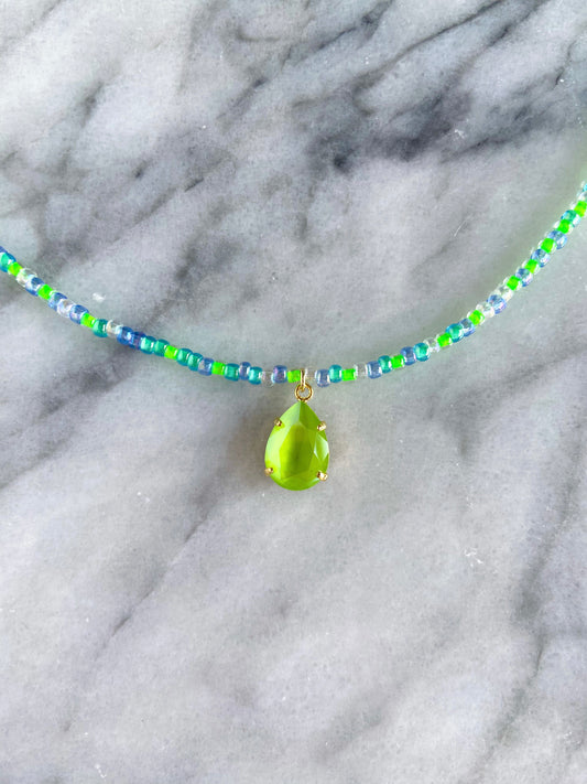 lime necklace -gold