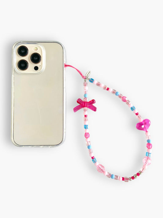 wednesday pink phone strap