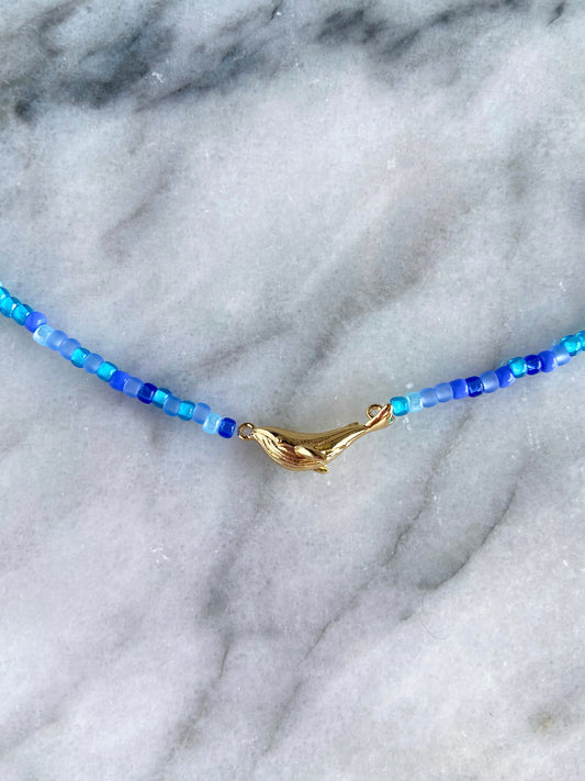 whale necklace -gold