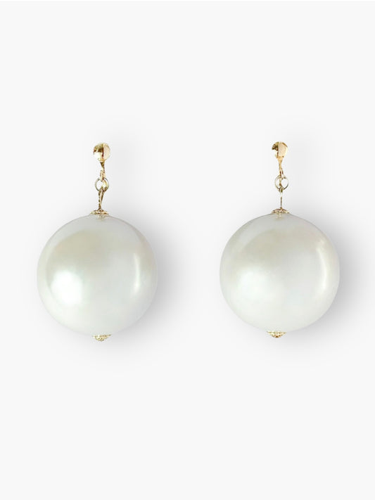 giant pearl clip earrings