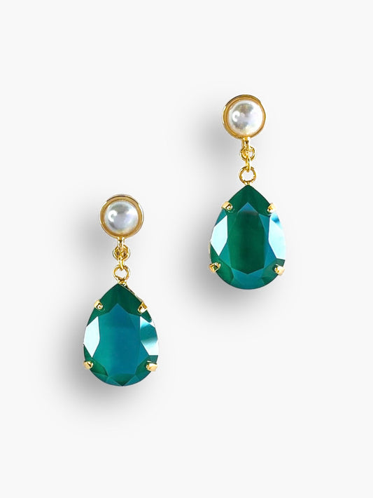 royal garden crystal clip earrings