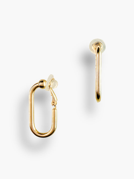oval hoop clip earrings